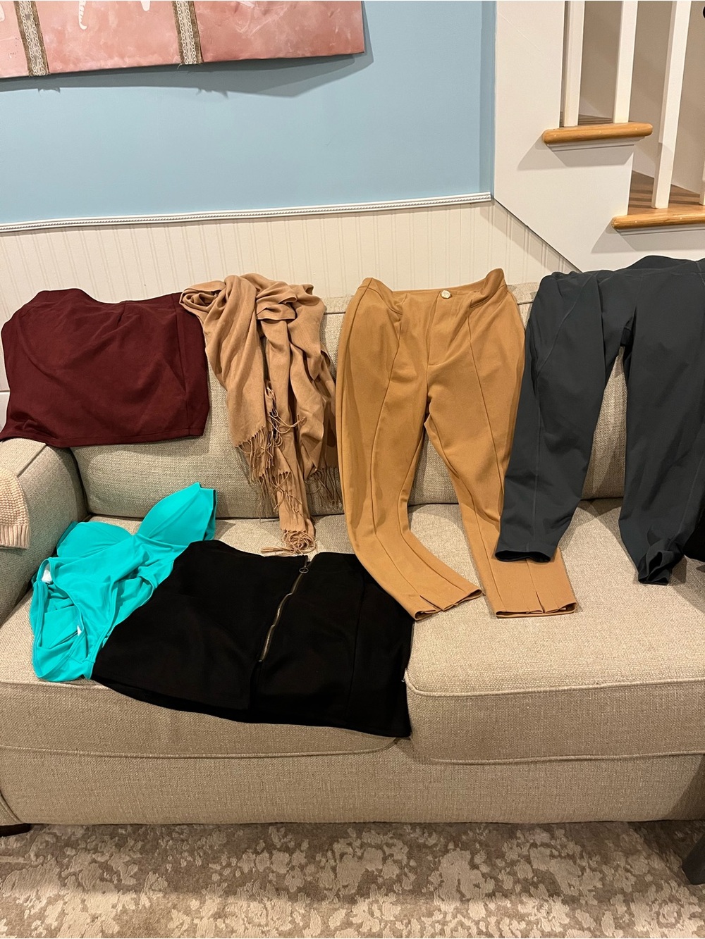 Tan High-Waist Ponte Pants  and Lot of Clothes